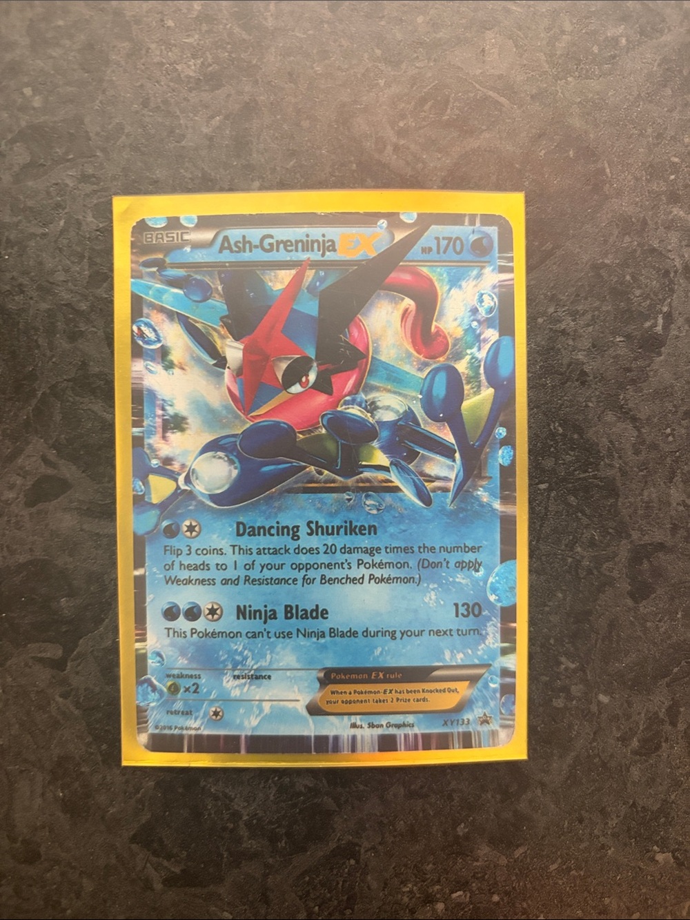 Ash-Greninja EX Pokémon Card - Blue and Red